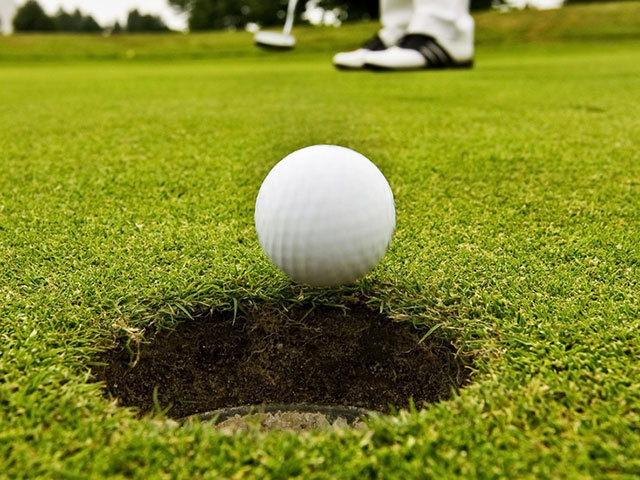 Handicap Golf Golfanfänger lernt Abschlag